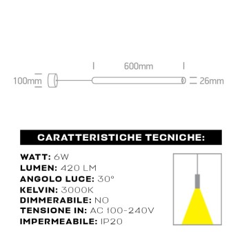 Faretto Spotlight con attacco GU10 Serie Pendant Tubes -