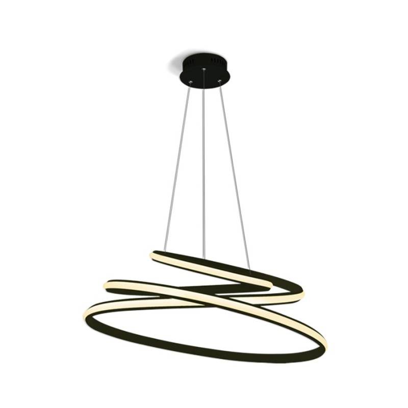 Lampadario Led 45W a Sospensione Design Circolare - The Balck Ring