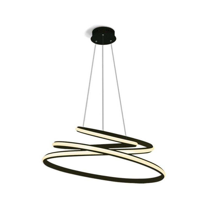 The Swirl Circular Design Suspension Led Chandelier Black 45W The Swirl Circular Design Suspension Led Chandelier Black 45W