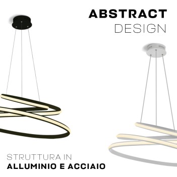 The Swirl Circular Design Suspension Led Chandelier Black 45W