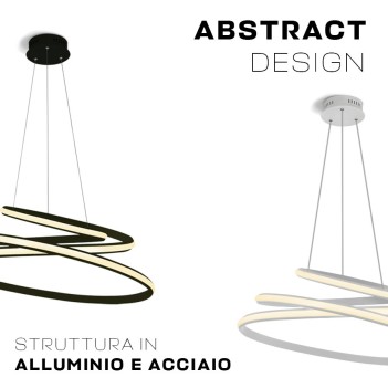 The Swirl Circular Design Suspension Led Chandelier Black 45W 2700lm en