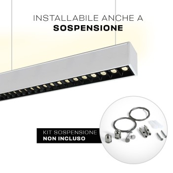 Plafoniera Led Lineare 40W 3800LM + Uplight 20W 130cm IP20