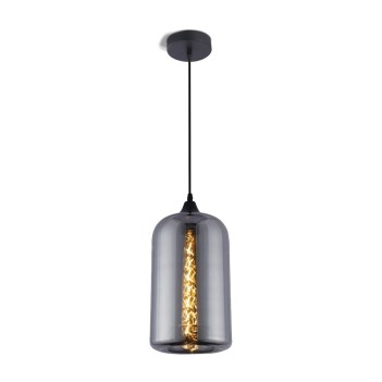 Led suspension lamp E27 The Glass black color en