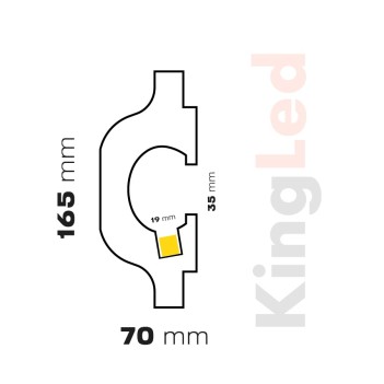 Polystyrene frame for indirect LED lighting KL112 of 100 cm - Ceiling