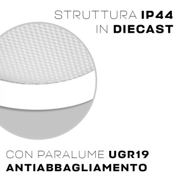 Downlight Plafoniera da Incasso 13W 975lm Dual White CCT IP44 UGR19 Foro 135mm Colore Bianco