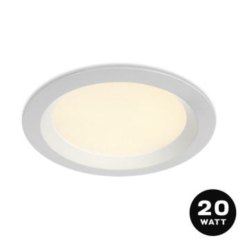 Recessed Downlight 20W 1500lm Dual White CCT IP44 UGR19 Hole 190mm Colour White