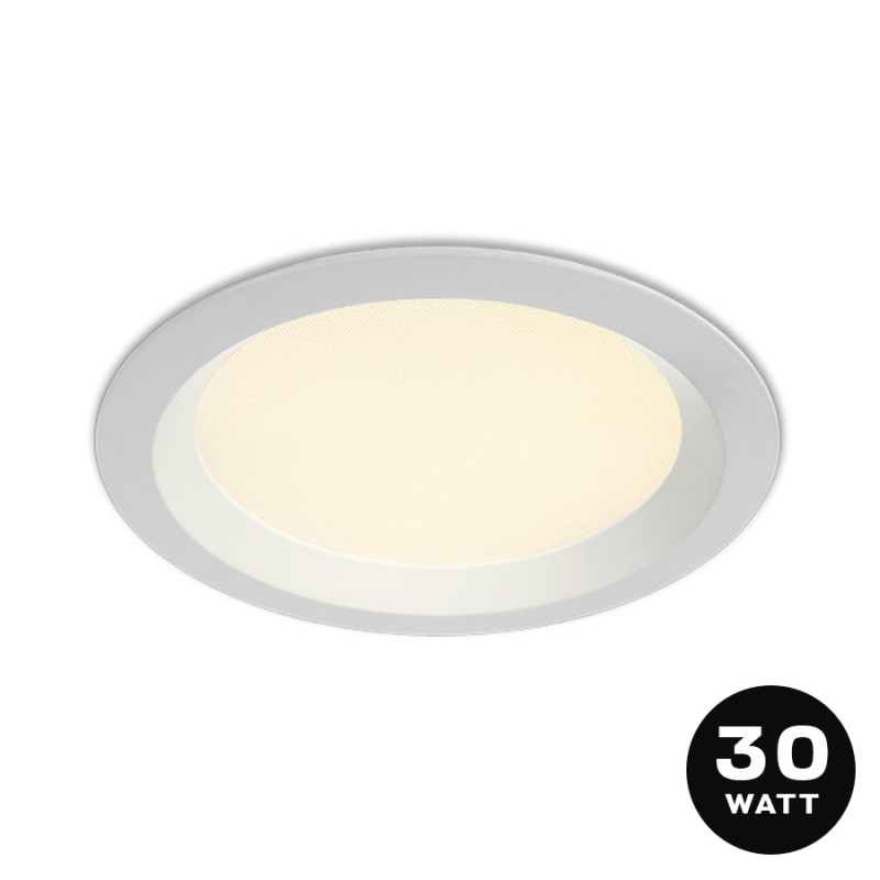 Downlight Plafoniera da Incasso 30W 2250lm Dual White CCT IP44 UGR19 Foro 210mm Colore Bianco