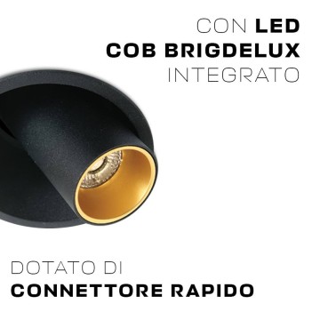 Faretto da incasso SERIE CYLINDER orientabile - Colore Nero