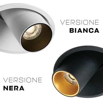 Faretto da incasso SERIE CYLINDER orientabile - Colore Nero