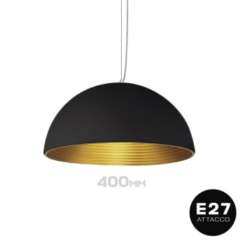 LED Pendant Chandelier Circular Design Bowl Shade 400mm E27 fitting black