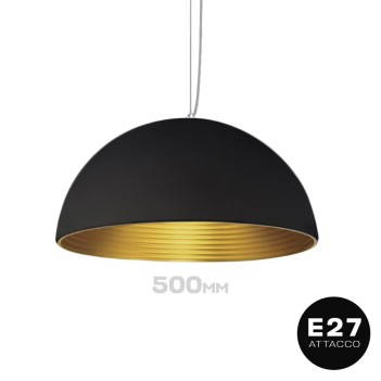 Lampadario Led a Sospensione Design Circolare diametro 50 cm colore Nero