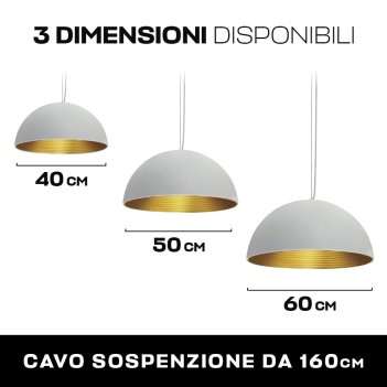 Lampadario Led a Sospensione Design Circolare diametro 60 cm colore bianco