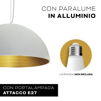 Lampadario Led a Sospensione Design Circolare diametro 60 cm colore bianco