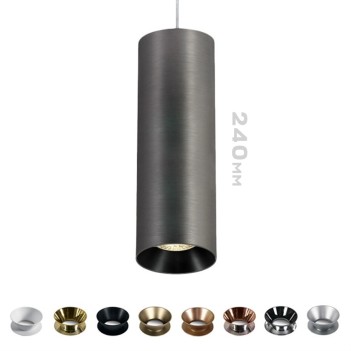 Spotlight with GU10 socket Pendant Cylinder series design Dark Light - Metallic