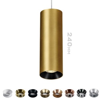 Spotlight with GU10 socket Pendant Cylinder series design Dark Light - Brass