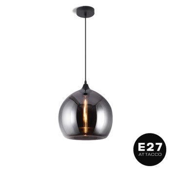 Led suspension lamp E27 The Glass black color en