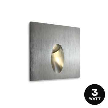 LED recessed wall light 3W 220V IP54 Colour Aluminium - DARK