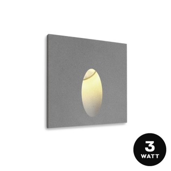 LED recessed wall light 3W 220V IP54 Colour Aluminium - DARK LIGHT WALL en