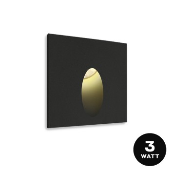 LED recessed wall light 3W 220V IP54 Colour Black - DARK LIGHT