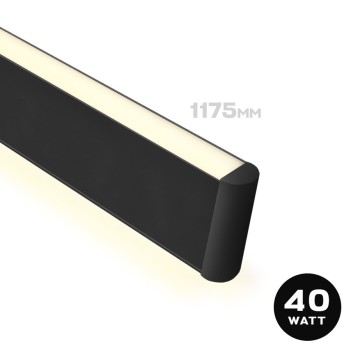 Linear Led Ceiling Light 40W 3600LM + Uplight 1175mm IP20 black - Linear Profiles Series