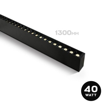 Linear Led Ceiling Light 40W 3800lm UGR17 CRI90 1300mm IP20 Black Colour OFFICE Series