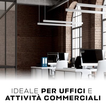 Plafoniera Led Lineare 40W 3600lm UGR19 CRI90 1200mm IP20 Colore Nera Serie OFFICE