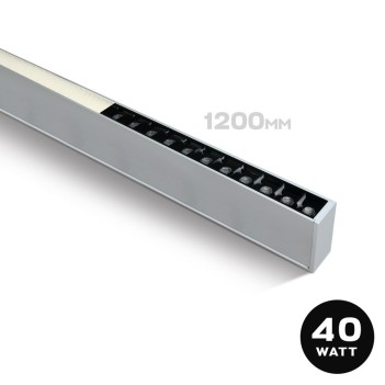 Plafoniera Led Lineare 40W 3600lm UGR19 CRI90 1200mm IP20 Colore Bianca Serie OFFICE