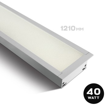 Recessed Linear Led Ceiling Light 40W 3600lm UGR19 CRI90 1210mm IP20 Black White OFFICE Series
