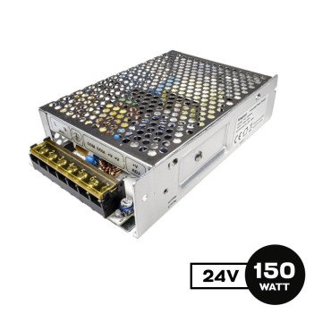 Alimentatore Traforato Metallico 150W 24V per Strisce Led -