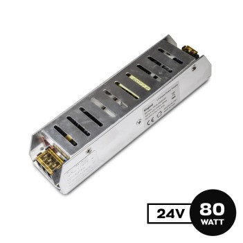 Alimentatore Metallico Slim 80W 24V per Strisce Led - Serie