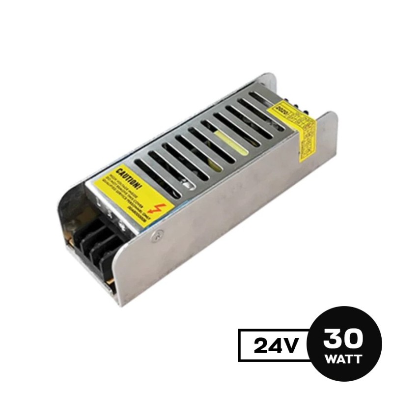 Alimentatore Metallico Slim 30W 24V per Strisce Led - Serie