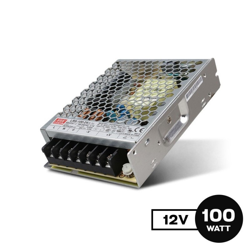 Alimentatore Meanwell 100W per Strip Led 12V Trasformatore LRS-100-12