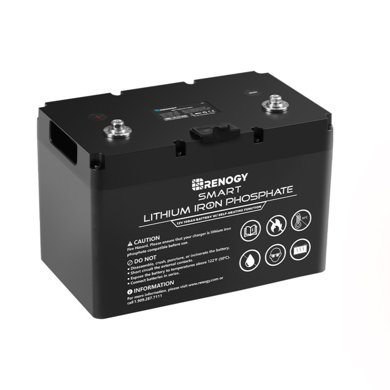 RENOGY BATTERIA SMART 100Ah LITIO FERRO FOSFATO LIFEPO4 SMART 12 VOLT CON