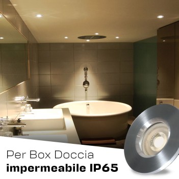 IP65 Waterproof Round Recessed Spotlight Holder 68mm Hole Aluminium - Bathroom