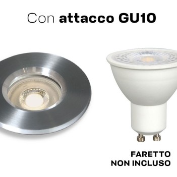 IP65 Waterproof Round Recessed Spotlight Holder 68mm Hole Aluminium - Bathroom