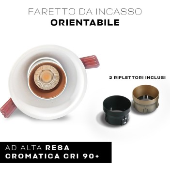 Faretto da incasso SERIE CYLINDER orientabile 11W CRI90+