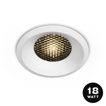 Downlight HONEYCOMB Recessed Downlight 18W 1500lm 3000K IP20 UGR19 36D Hole 94mm Colour White Dimmable