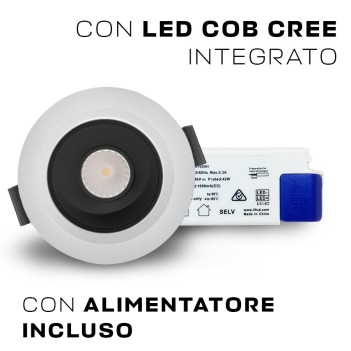 RETRO SERIES 7W CRI80+ 45D recessed spotlight with 65 mm hole colour White en