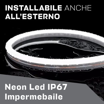 Neon Led Flessibile 5mt 35W 12V IP67 - Luce Rossa Taglio