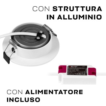 Faretto da incasso MiBoxer orientabile 12W CRI90+ 30D con