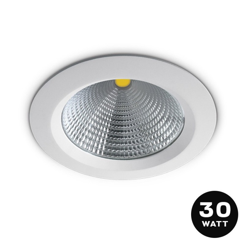 Downlight COB Plafoniera da Incasso 30W 2700lm IP20 60D Foro 210mm Colore Bianco