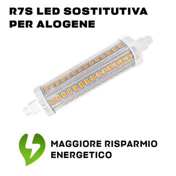 Lampadina LED R7s sostitutiva per alogene 9.5W 118mm su