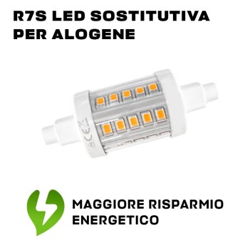 Lampadina LED R7s sostitutiva per alogene 5.5W 78mm su
