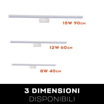 Lampada led per specchio - Struttura impermeabile in alluminio cromato