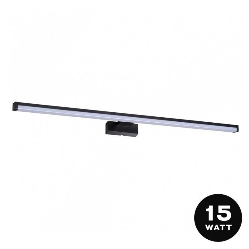 Lampada da Parete 12W 850lm 230V IP44 - ASTEN 60cm Nero su