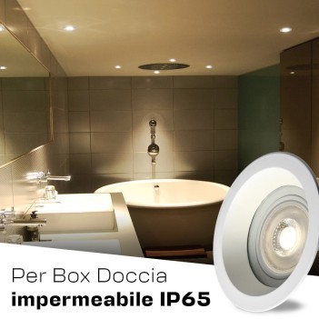 Recessed spotlight holder with IP65 waterproof GU10 socket with 82 mm hole