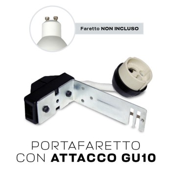 Portafaretto da incasso per box doccia impermeabile IP44 - Colore alluminio