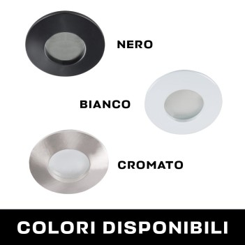 Portafaretto da incasso per box doccia impermeabile IP44 - Colore alluminio