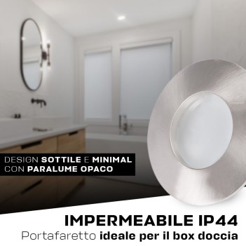 Portafaretto da incasso per box doccia impermeabile IP44 - Colore alluminio