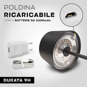 Lampada Led da Tavolo Bianca 3.3W 200lm Dimmerabile e